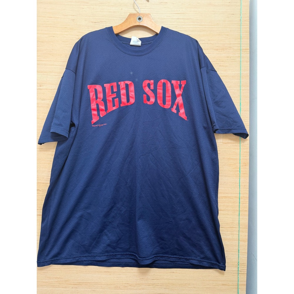 Vintage Majestic Boston Red Sox Navy Mesh Jersey T-Shirt 2000 Made in USA 2X